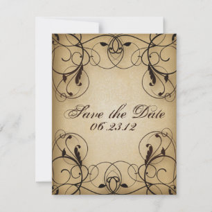 Vintage Floral Swirls Save the Date