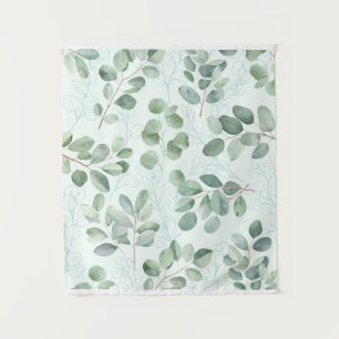 Vintage Floral tapestry Flower branch Green Tapest