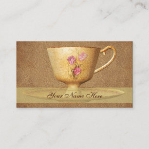 Vintage Floral Tea Cup Carte de visite d'art