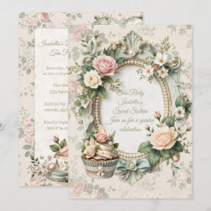 Vintage Floral Tea Party Sweet 16 Invitation