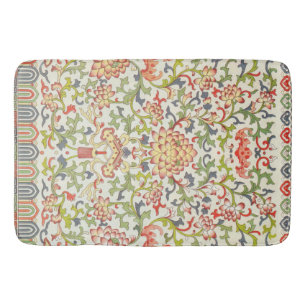 Vintage Floral Textile Flowers Art Pattern Bath Mat