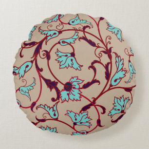 Vintage floral texture pattern. Seamless pattern, Round Pillow