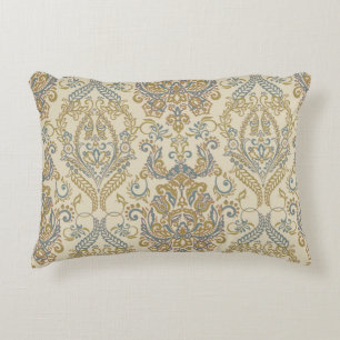 Vintage Floral textured design. Damask Seamless vi Accent Pillow