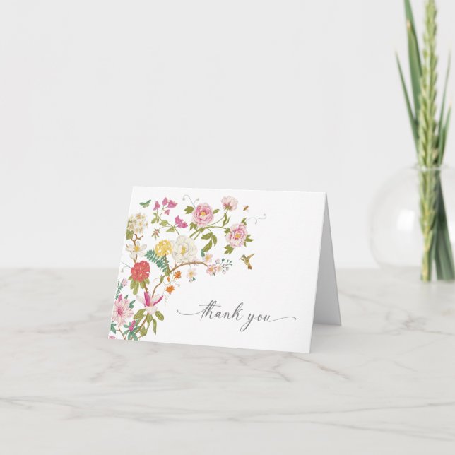 Vintage Floral Thank You Card (Front)