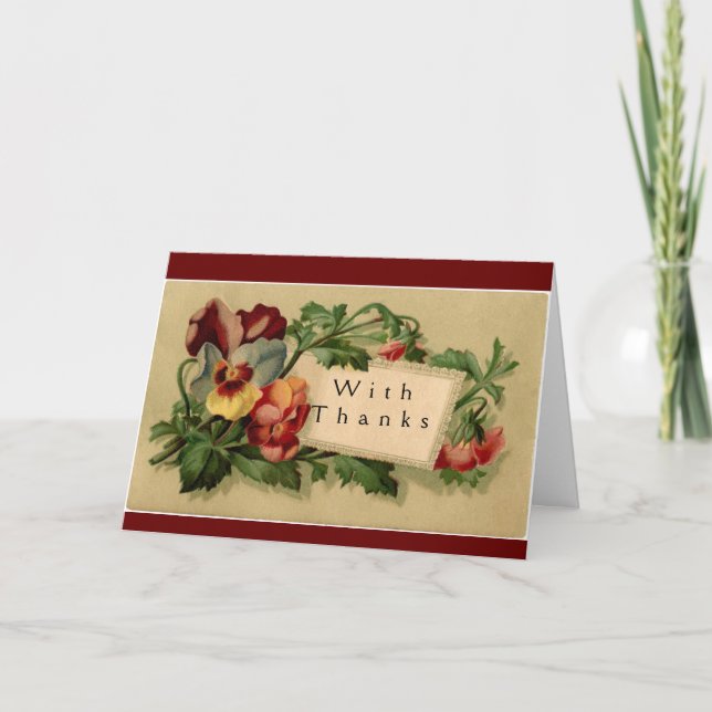 Vintage Floral Thank You Card (Front)