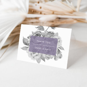 Vintage Floral Thank You Card   Violet