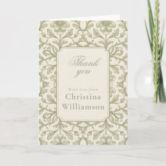 Vintage Floral Thank You Elegant Botanical custom Card