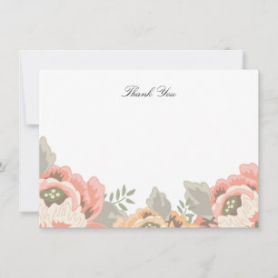 Vintage Floral Thank You Note Card