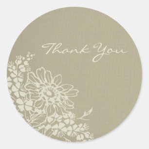 Vintage Floral Thank You Wedding Envelope Seals