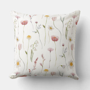 Vintage Floral Throw Pillow