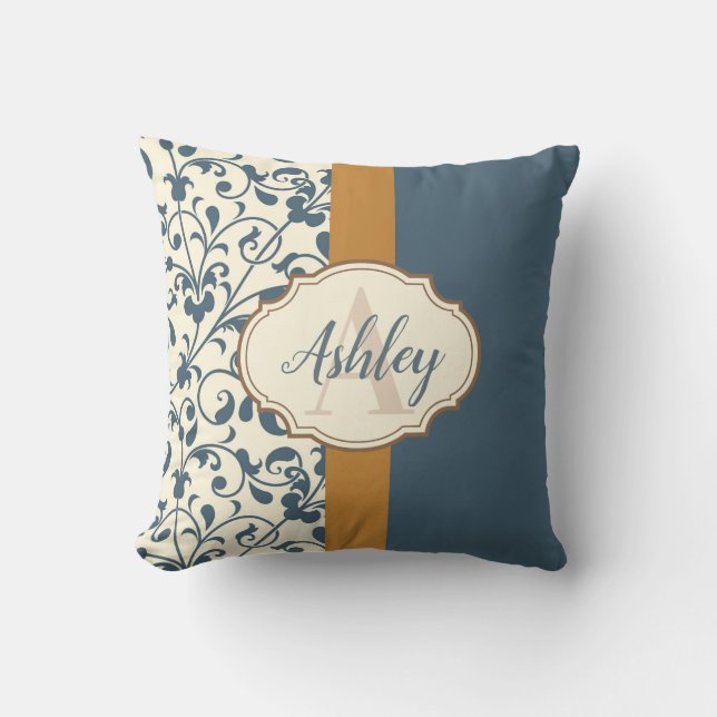 Vintage Floral Throw Pillow (Front)