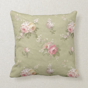 Vintage Floral Throw Pillow