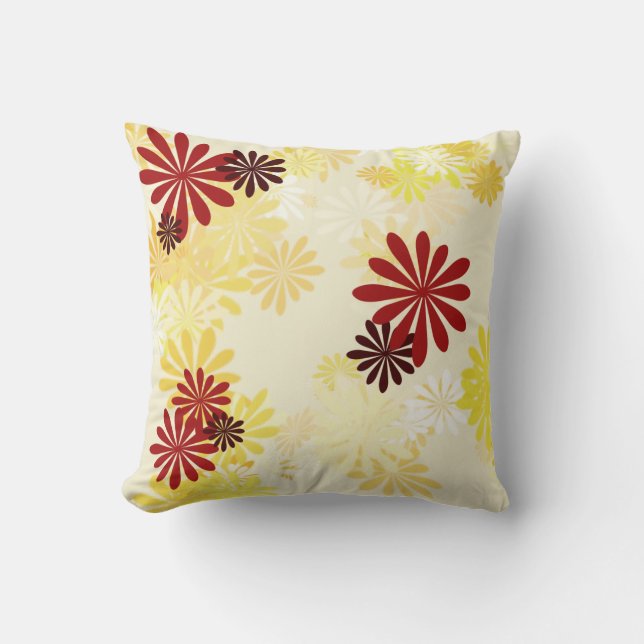 Vintage Floral Throw Pillow (Front)
