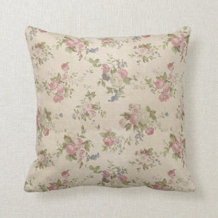 Vintage Floral Throw Pillow