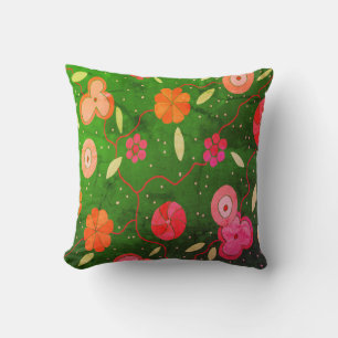 Vintage Floral Throw Pillow
