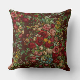 Vintage Floral Throw Pillow