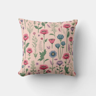 Vintage Floral Throw Pillow
