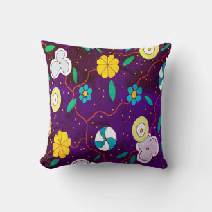 Vintage Floral Throw Pillow
