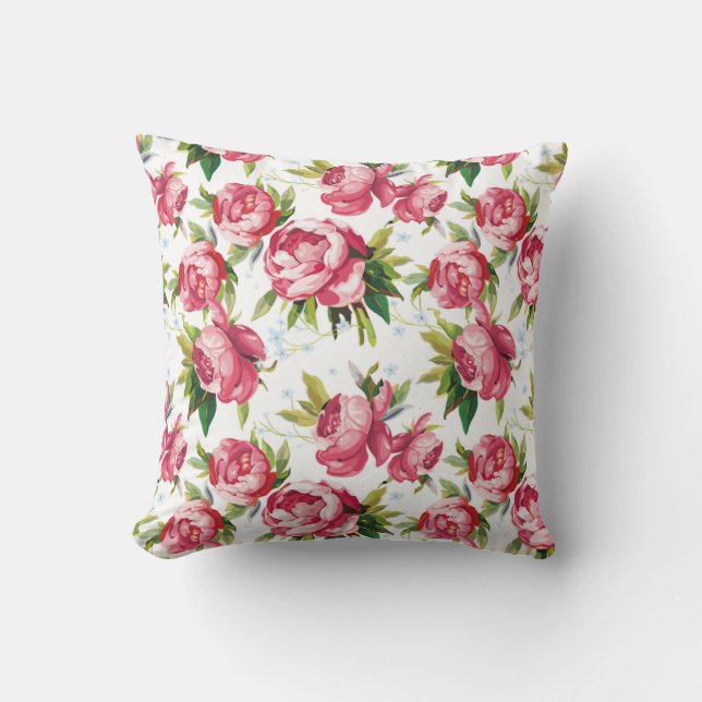 Vintage floral throw pillow (Front)