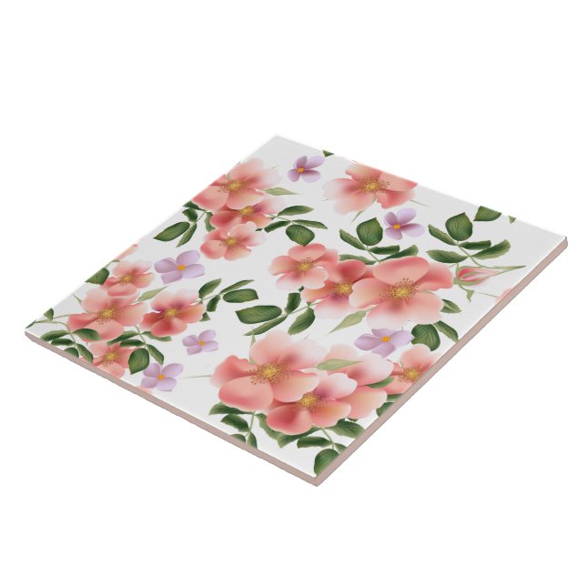 vintage floral tiled pattern tile (Side)