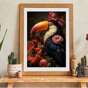 Vintage Floral Toucan Decoupage Tissue Paper