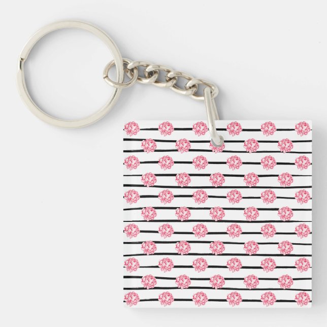 Vintage Floral Towels Keychain (Front)