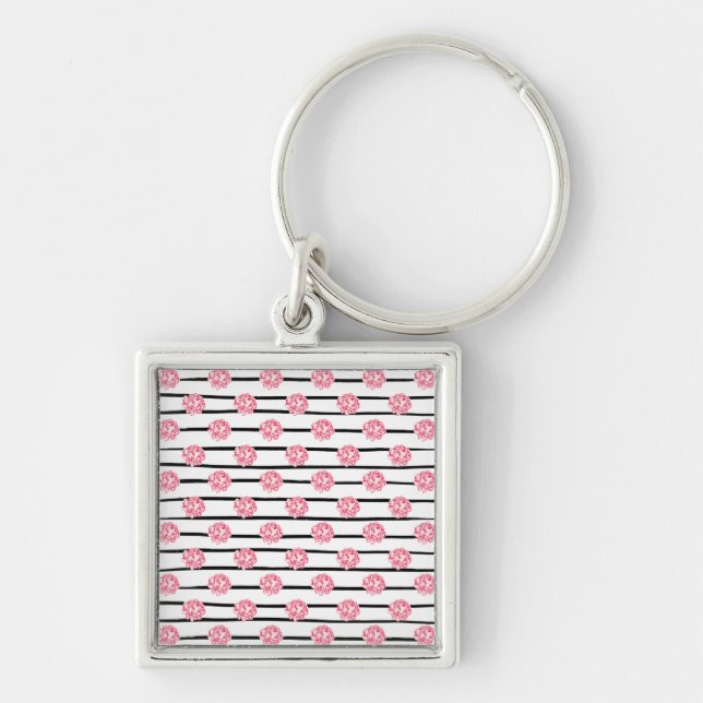 Vintage Floral Towels Keychain (Front)