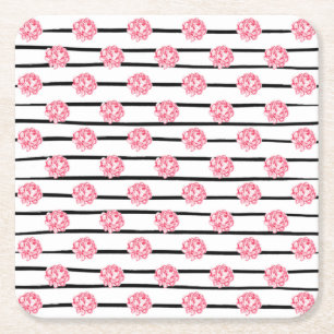 Vintage Floral Towels Square Paper Coaster