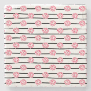 Vintage Floral Towels Stone Coaster