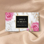 Vintage Floral Trendy Gold Marble Makeup Artist Business Card<br><div class="desc">Vintage Floral Trendy Gold Marble Makeup Artist Business Cards.</div>