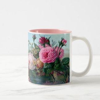 Vintage Floral Two-Tone Coffee Mug
