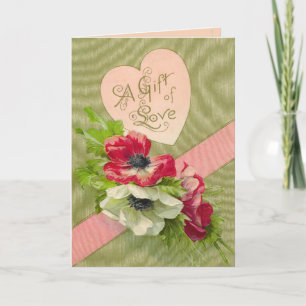 Vintage Floral Valentine Card