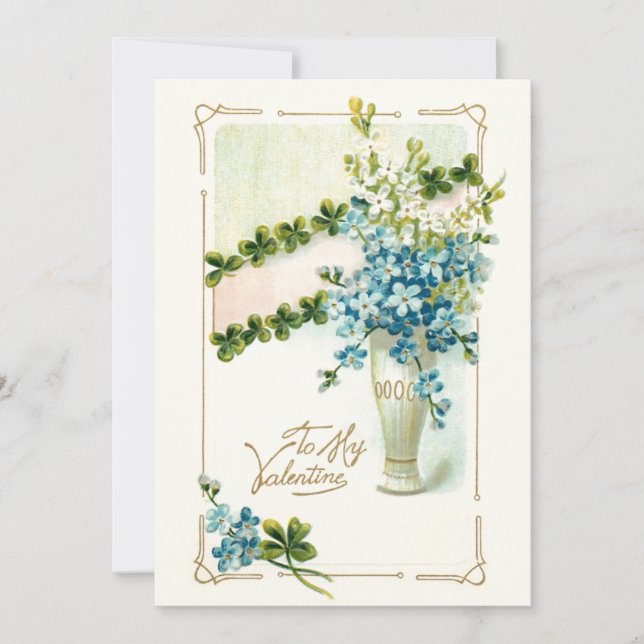 Vintage Floral Valentine Holiday Card (Front)