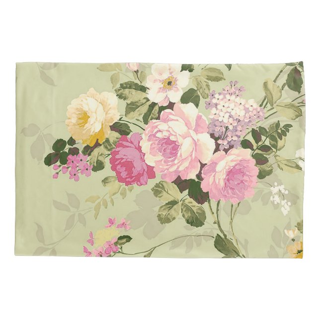 Vintage Floral Victorian Pillowcase (Back)