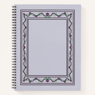 Vintage Floral Vine Border Deluxe Spiral Notebook