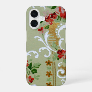 Vintage Floral Wallpaper Pattern, Antique Flowers iPhone 16 Case