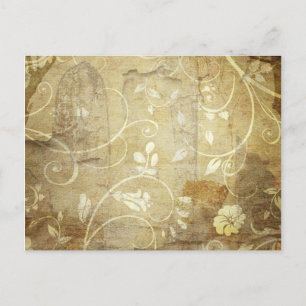 Vintage Floral Wallpaper Postcard