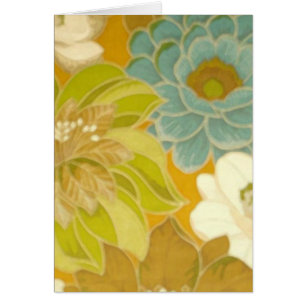 Vintage Floral Wallpaper, Turquoise Green & Brown