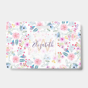 Vintage floral Watercolor hand paint design Badge
