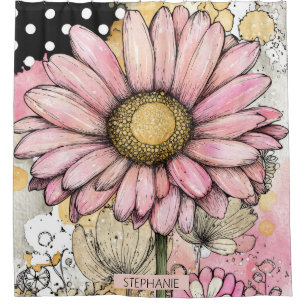 Vintage Floral Watercolor Polka Dot Art (5)