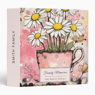 Vintage Floral Watercolor Polka Dot Art (6) Binder