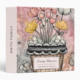 Vintage Floral Watercolor Polka Dot Art (7) Binder