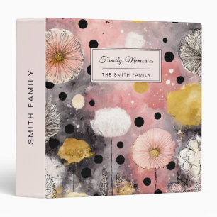 Vintage Floral Watercolor Polka Dot Art (8) Binder