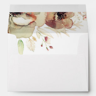 Vintage Floral Watercolors Elegant Fall Envelope