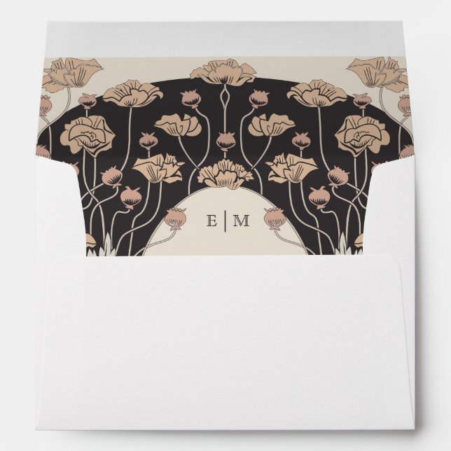 Vintage Floral Wedding Art Nouveau Envelope (Back (Bottom))