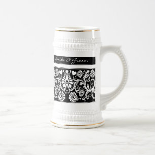 Vintage Floral Wedding Change to Any Colour Beer Stein