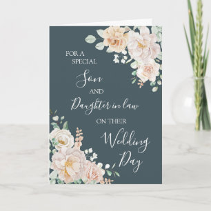 Vintage Floral Wedding Day Son Daughter in Law Thank You Card