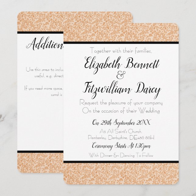Vintage Floral Wedding Invitation (Front/Back)