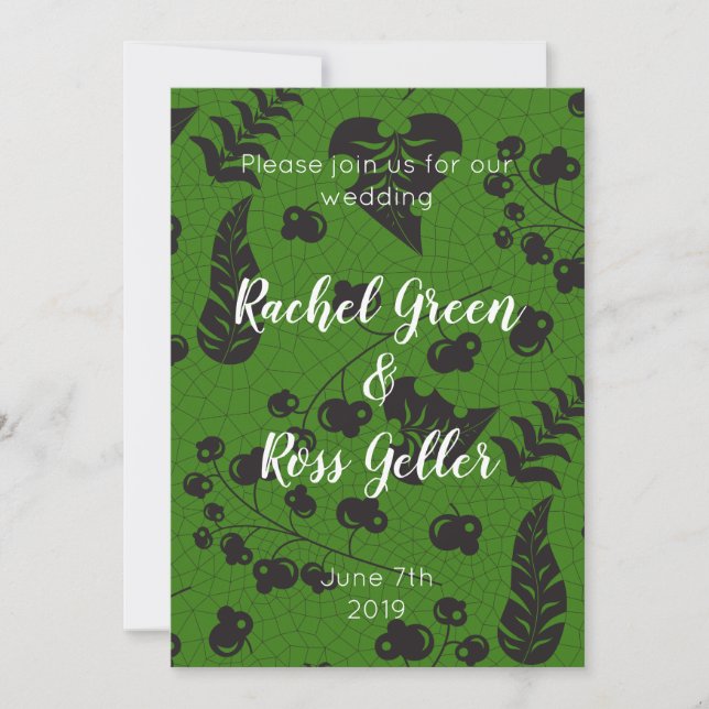 Vintage floral wedding invitation (Front)