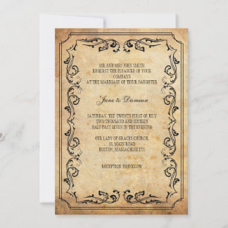 Vintage Floral Wedding Invitation